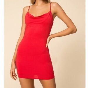 Superdown x Revolve Cowl Neck Drape Back Mini Dress